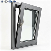 Ventana Abatible de Aluminio con Doble Acristalamiento Templado, Resistente a Huracanes, Personalizada, con Sistema de Apertura Deslizante