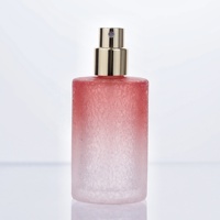 Bouteille en verre de parfum de luxe de 30ml en gros Emballage cosmétique écologique de craquelé de glace avec joint de bouchon à vis