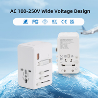 Adaptor perjalanan dunia, 100w/70W/35W/25W Adaptor perjalanan kompak Adaptor pengisi daya perjalanan Universal dapat disesuaikan Tiongkok dengan kabel
