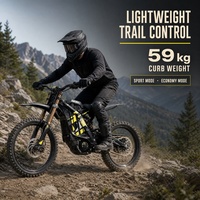 Moto électrique tout-terrain Surron Light Bee X noire, haute vitesse 80 km/h