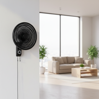 Ventilateur mural électrique à commande mécanique à trois vitesses, 5 pales, 17,9 pouces, en plastique, haute qualité, marque OEM, garantie 1 an