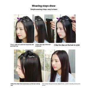 Véritable Remy Européenne Clip-in One-Piece Cheveux Morceau Machine Double Trame Invisible Longue Augmentation Montant Démonté Connecté Conception - Product Image 5