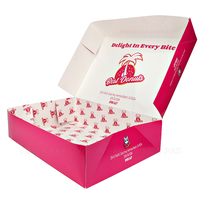 Boîtes à donuts roses personnalisées, laminage anti-graisse et gaufrage, taille personnalisée pour l'emballage alimentaire, pour l'emballage des donuts