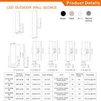 Applique murale LED extérieure moderne ETL, étanche, avec base en aluminium, pour maison, jardin, cour, garage, patio, véranda