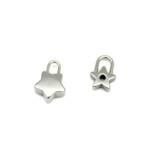 Colgante de candado de acero inoxidable en forma de corazón, accesorios de joyería DIY para pulseras y collares. - Product Image 4