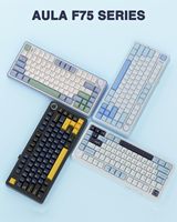 Clavier mécanique Aula F75 sans fil tri-mode à structure Gasket, clavier Aula 75% Ice Vein, vente chaude