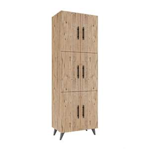 Moderno Armario Multiusos de 6 Puertas para Cocina y Baño, Alacena de Almacenamiento de Hierro y Aluminio, Estantes para Especias, Montado en la Pared - Product Image 6