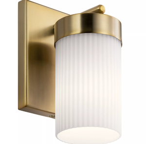 โคมไฟติดผนังเหล็กทองเหลืองโบราณพร้อมโป๊ะแก้วสำหรับผนังโรงแรม - Product Image 1