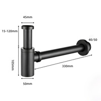 Ensemble de siphon bouteille en laiton commercial pour lavabo de cuisine et salle de bain, avec filtre de vidange et tuyau de drainage, anti-odeur, hauteur réglable, design moderne