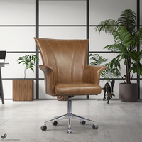 Chaise de bureau exécutive ergonomique moderne à dossier haut avec fonction massage, revêtement en cuir PU, cadre chromé, roulettes pivotantes