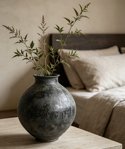 Jarrón Zen de Cerámica Rústica Wabi <span class=keywords><strong>Sansan</strong></span> con Flores Secas, Jarrón Medieval Hecho a Mano, Maceta Decorativa de Cerámica - Product Image 4
