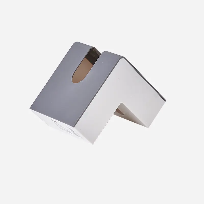 Creative Home Decoration Nordic Abs Desktop Bathroom Paper Towel Plastic Storage Box Napkin Box L-shaped Right Angle Tissue Box