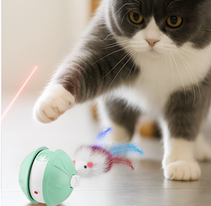 Nuovi giocattoli interattivi elettrici per gatti e cani nuovi giocattoli in vera pelliccia per gatti con bastoncini di plastica automatica transfrontaliera - Product Image 4