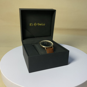 Thông Minh Du Lịch Lưu Trữ Đồng Hồ Di Động Bảo Vệ Không Thấm Nước Tay Đồng Hồ Hiển Thị Tùy Chỉnh Mens Đen Làm Bằng Da - Product Image 5