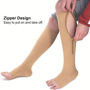 Chaussettes <span class=keywords><strong>de</strong></span> compression unisexe d'automne avec fermeture éclair, design 'Sleeping Beauty' pour des jambes affinées, tricotées, à bout ouvert, montantes, avec logo sur le bord du mollet et semelle - Product Image 2