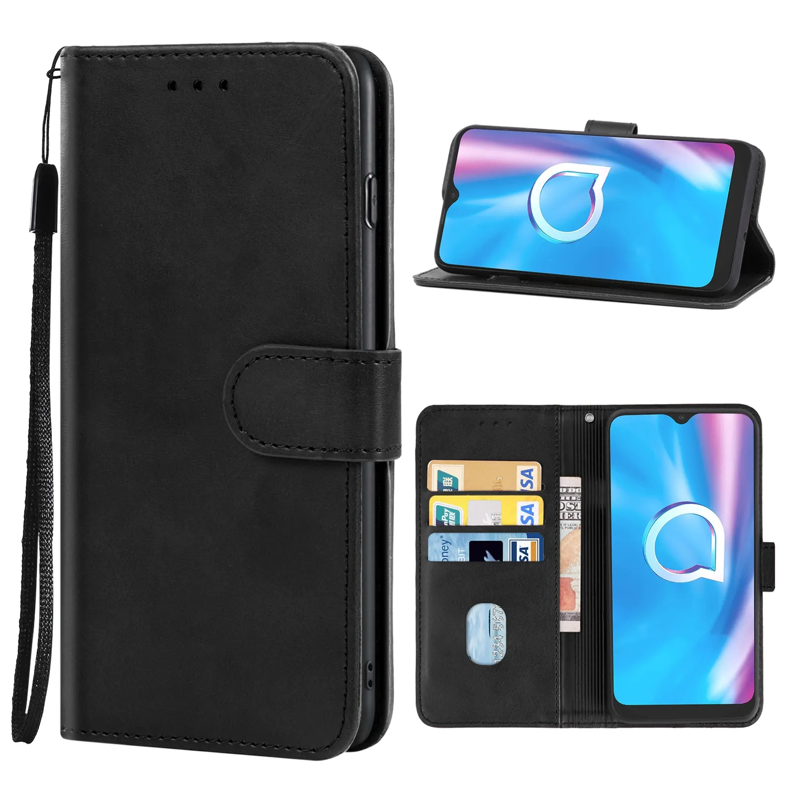 Wallet Credit Card Holder Wallet Phone Case Mobile Phone Bags & Cases Leather Phone Bag For Alcatel 1SE 3C 3X 2020