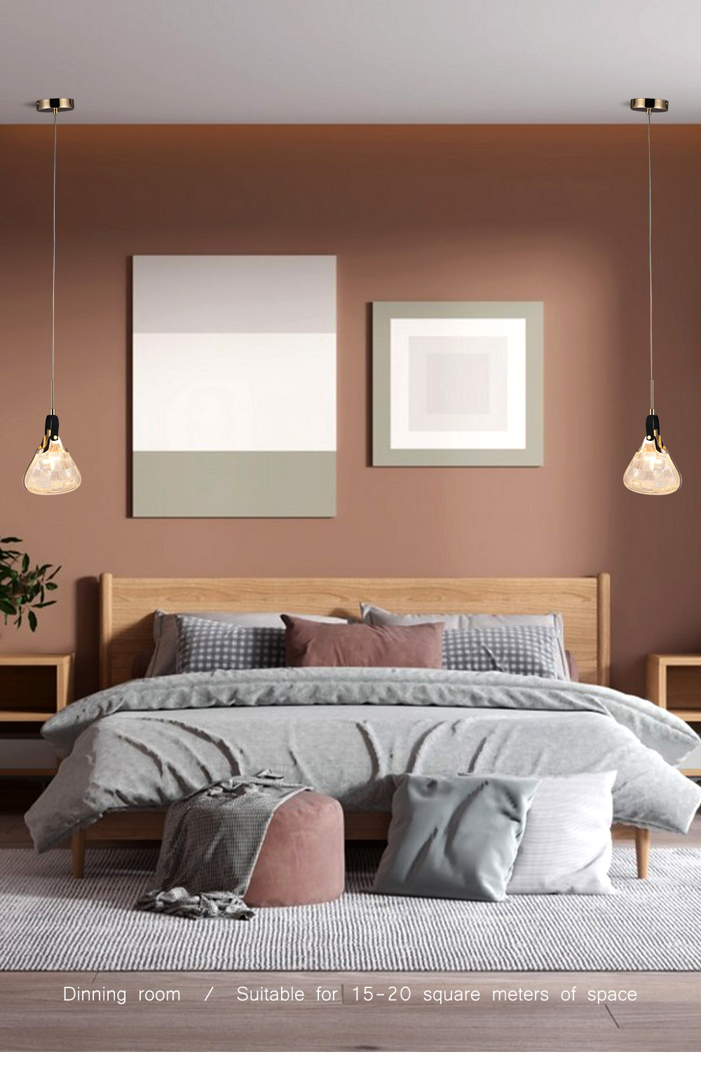 Nordic Metal Industry Bedside Ac100~240V Pendant Lamp Lighting Acrylic Ceiling Pendant Light