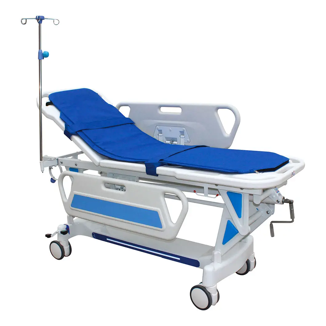 High Quality adjustable Manual Hospital Emergency Stretcher trolley Bed for Patient Transport