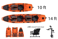 Prix de Gros pour Bateau de Jeu Aquatique Modulaire à 3 Places avec Propulsion à Pédales, Kayak de Pêche en Mer Double Détachable