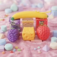 Jouet sensoriel anti-stress en silicone en forme de Big Mac, fraise et raisin pour enfants, à récupération lente
