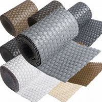 PVC Polyrattan Double Rod Mat taman pagar Panel tahan angin privasi layar keras Strip Mesh dekorasi teralis untuk gerbang