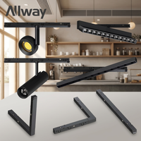 Système d'éclairage sur rail en aluminium ultra-mince Allway CX11 CCT réglable, rails de surface DC48V, LED magnétique dimmable Dali Zigbee