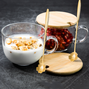 Factory WholesaleClassicBorosilicateGlass Logo Pattern Modern Design Water <strong>Cup</strong> <strong>for</strong> Coffee MilkOatmeal Home Useand Office <strong>Work</strong> - Product Image 1
