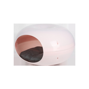 HMTPC Cat <b>Bed</b> Round Pink Plastic Durable Semi Enclosed Pet <b>Bed</b> For Indoor Cats - Product Image 3