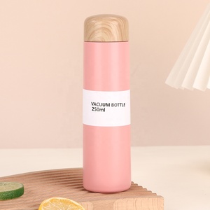 Nhiệt chân không Flask cup với Tea Infuser 150ml 250ml xách tay thép không gỉ hạt gỗ nắp sáng tạo Thermo Flask - Product Image 5