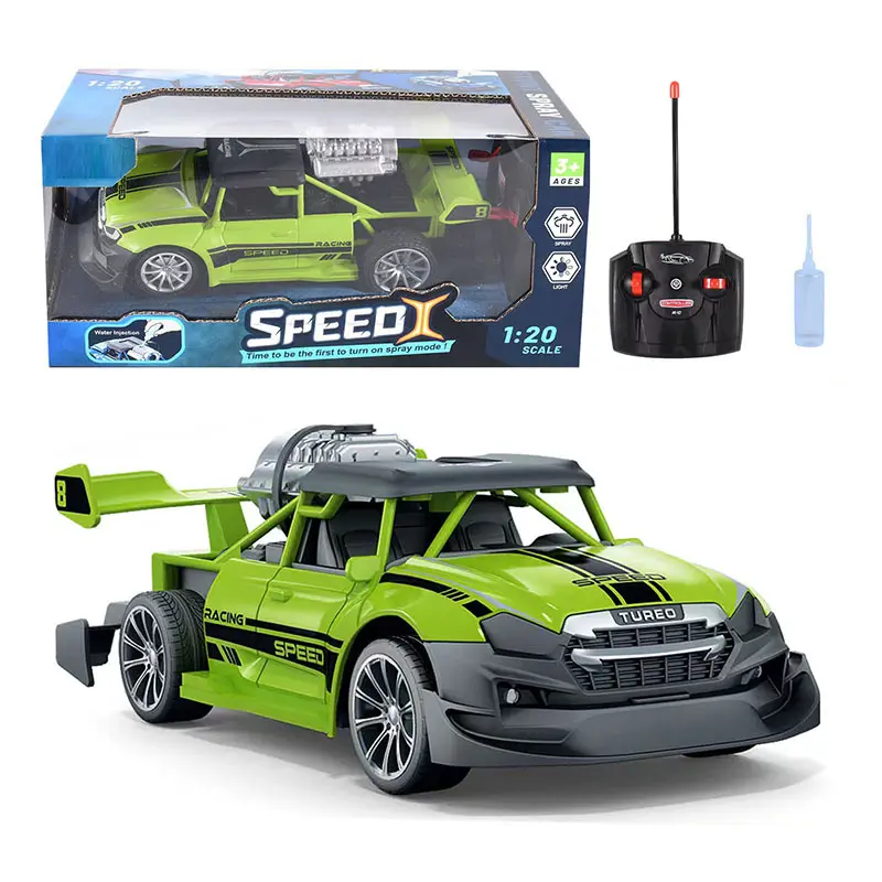 1:20 auto acrobatica con telecomando elettrico con luce Spray per bambini giocattolo da corsa competitivo