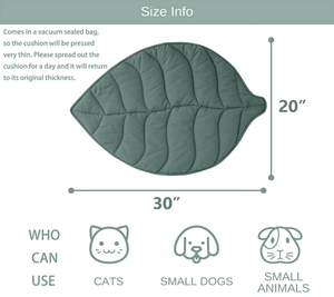 Cama para Gatos de Hoja Grande de Nuevo Diseño DoubleFly - Almohadilla Térmica Extra Gruesa y Suave para Mascotas, para Gatos de Interior y Exterior, Alfombra Calefactora de Algodón Lavable - Product Image 3