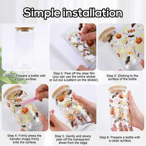 Quick Turnaround Service Fade Proof Technology Waterproof Peelable Design Customized UV DTF Cup Wrap <b>Transfers</b> <b>Glass</b> Cup UV - Product Image 5