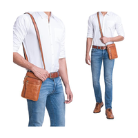 Pochette de cou antivol en cuir de qualité supérieure, étanche, pour téléphone portable, à suspendre, petite pochette de poitrine, fabriquée en usine BSCI