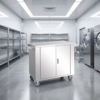 Véhicule de livraison (recyclage) moderne en acier inoxydable 304 de haute qualité, avec cloison réglable, porte verrouillable, silencieux pour hôpital