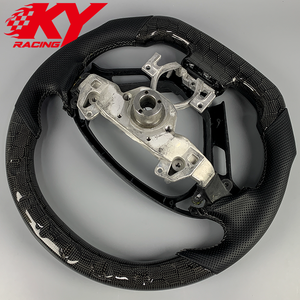 Volant sport en cuir et fibre de carbone, style course personnalisé, avec LED et indicateur de régime, compatible avec Infiniti G37 G37S G37X G35 EX37 - Product Image 3