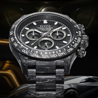Montre chronographe automatique Bonest Gatti, bracelet en fibre de carbone, lunette tachymètre, verre saphir, étanche, montre-bracelet BG9012
