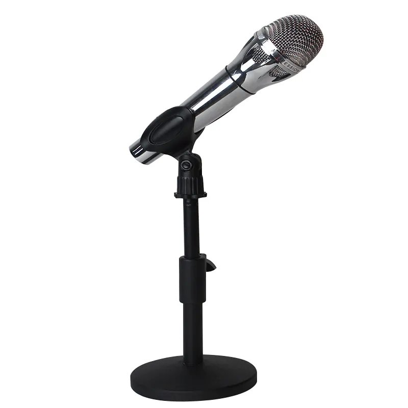 Good quality adjustable Round Base Desktop Table Microphone Mic Holder Stand with Clip