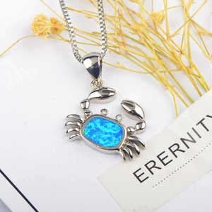 <strong>Hawaiian</strong> Crab Opal Pendant Necklace - Trendy Color Gem <strong>Jewelry</strong> Wholesale - Product Image 4