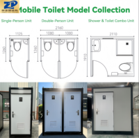 Baño Móvil Portátil Moderno y Transpirable con Panel Sándwich, Duradero para Campamentos al Aire Libre, Hospitales, Centros Comerciales y Áreas Públicas