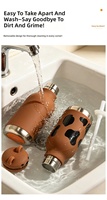 Bouteille d'eau isotherme en acier inoxydable de 450 ml avec bouchon tête d'écureuil, anti-fuite, pour enfants, avec paille, isolation thermique 6-12 heures, cadeau