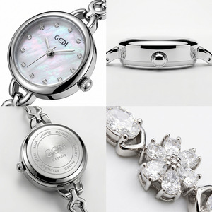 Montre de luxe pour femme avec bracelet en nacre et diamants, montre à quartz simple, élégante et étanche - Product Image 3