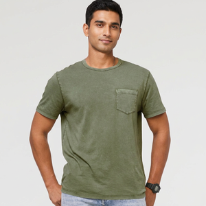 T-shirt pour hommes à manches courtes, chemises décontractées en bio-coton, vente en gros de t-shirts pour hommes, t-shirts d'été avec poche - Product Image 1