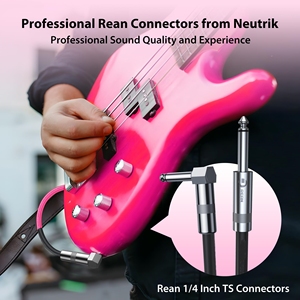 Neon Pink 3,3 Fuß rechtwinkliges Fender-E-Gitarren-<span class=keywords><strong>Amp</strong></span>-Kabel 20AWG 99,99% OFC 1/4 Instrumenten kabel Dual Shielded Nylon Braided - Product Image 6