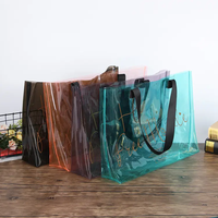 Personnaliser direct magique gelée net célébrité cadeau ins haute qualité nouveau camp transparent pvc laser fourre-tout vêtements sac sacs à provisions