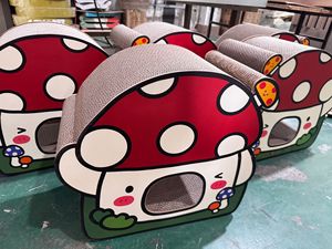 Casa <span class=keywords><strong>de</strong></span> Cartón para Gatos con Forma <span class=keywords><strong>de</strong></span> Hongo, Cueva Corrugada para Gatitos, Caja Cueva Adorable para Gatos, Cama Rascador, Juguete Rascador para Gatos para Mascotas <span class=keywords><strong>de</strong></span> Interior - Product Image 6