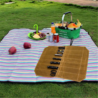 Sac de rangement pour couteau de chef en toile cirée vert armée/khaki, pliable, portable, pour cuisine, camping, barbecue, pique-nique, extérieur