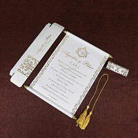 Invitaciones de Boda en Rollo de Diseño Real de Alta Calidad con Decoración de Papel de Seda y Caja, Invitaciones de Cumpleaños en Rollo Personalizadas
