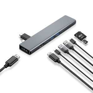 8 puertos <span class=keywords><strong>Hub</strong></span> USB con PD Dual HDMI tipo C de transmisión de datos Adaptador tipo-c <span class=keywords><strong>para</strong></span> <span class=keywords><strong>Macbook</strong></span> <span class=keywords><strong>Pro</strong></span>/Aire - Product Image 1