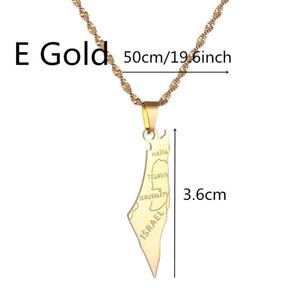 Collier Carte du Monde en Acier Inoxydable Plaqué Or 18K Anti-ternissement, Collier Étoile de David Religieux pour Femmes, Hommes et Filles - Product Image 5