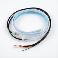 Feux de jour LED ultra-minces 12V 500LM bicolores à effet de défilement en forme de goutte d'eau, bande de phare universelle en silicone